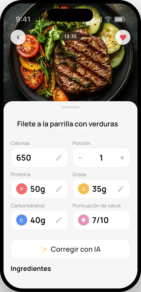 Análisis nutricional de CalZen