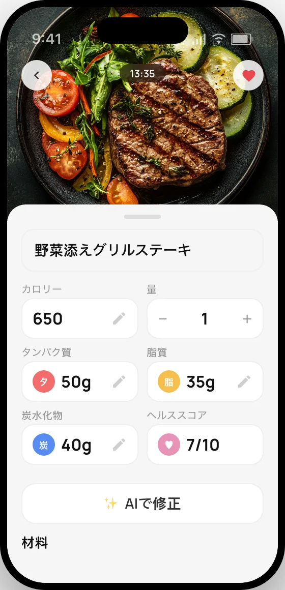 CalZen 食事の栄養レビュー